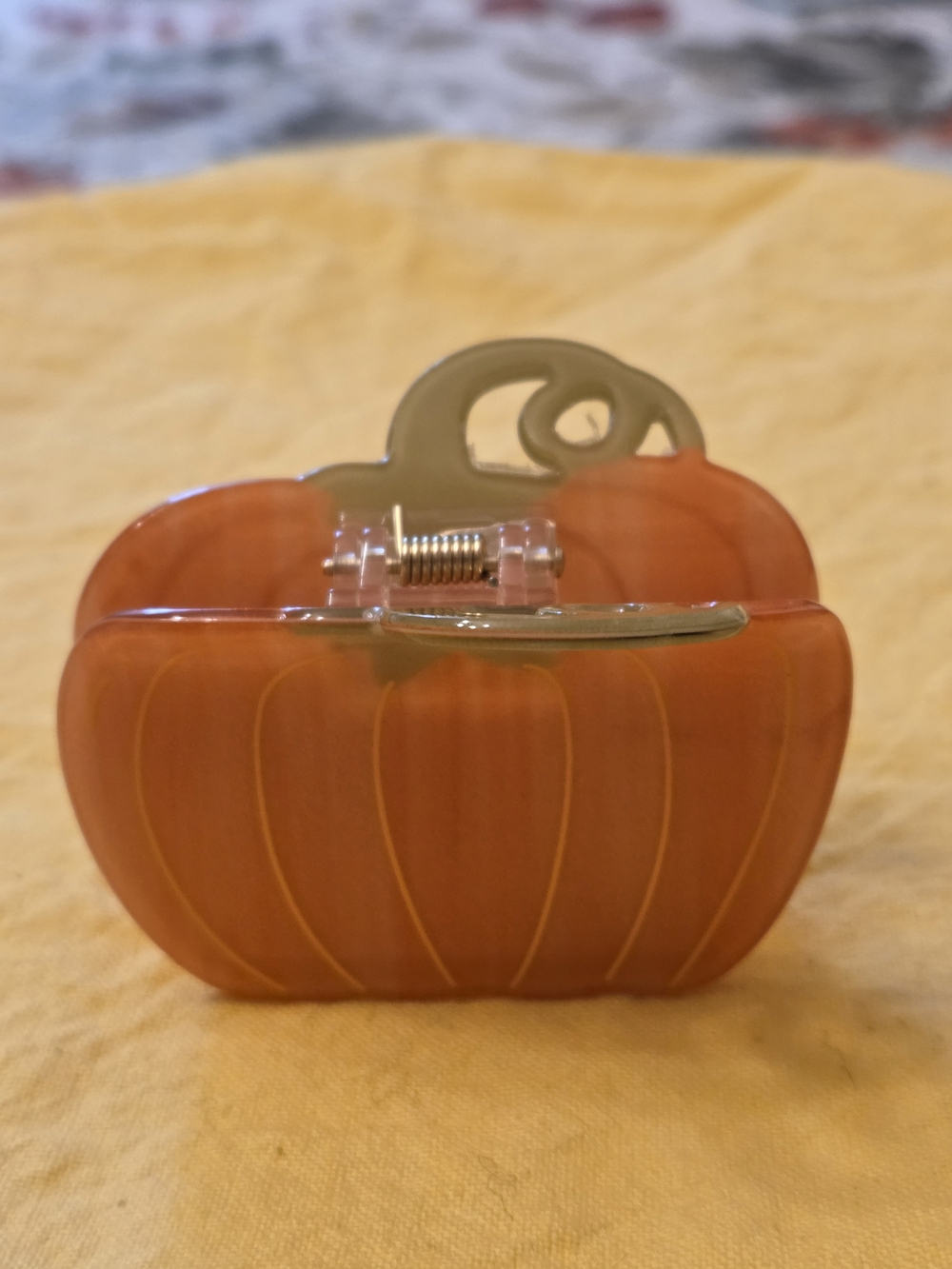 Orange And Green Pumpkin Hair Claw Clip - Picture 2 of 6